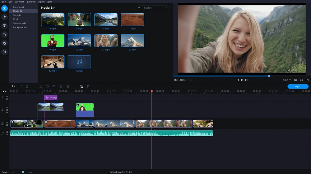 Movavi Video Editor Oberfläche