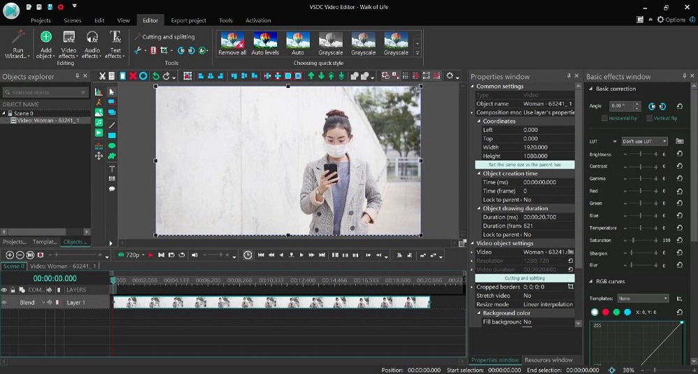 VSDC Free Video Editor Oberfläche