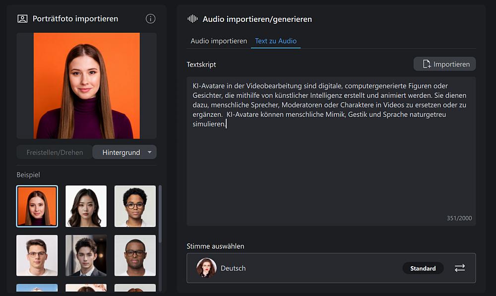 Overvoice mit sprechendem KI-Avatar