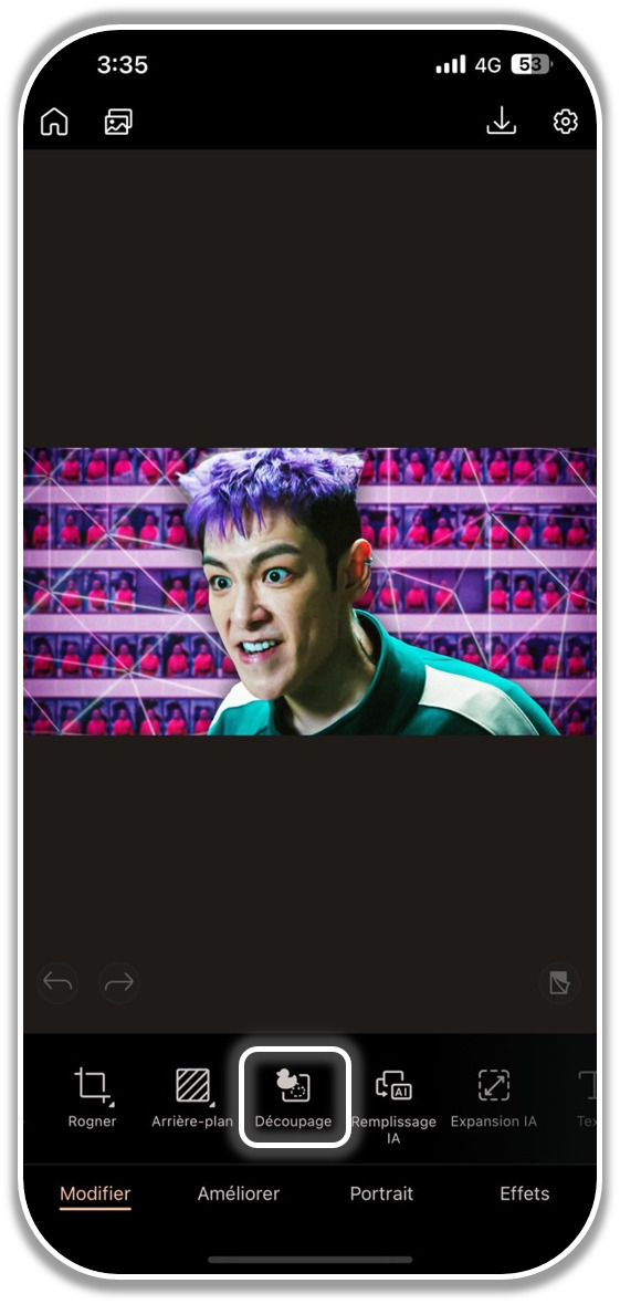 Créer un meme Squid Game - Etape 1