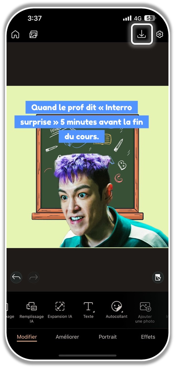 Créer un meme Squid Game - Etape 5