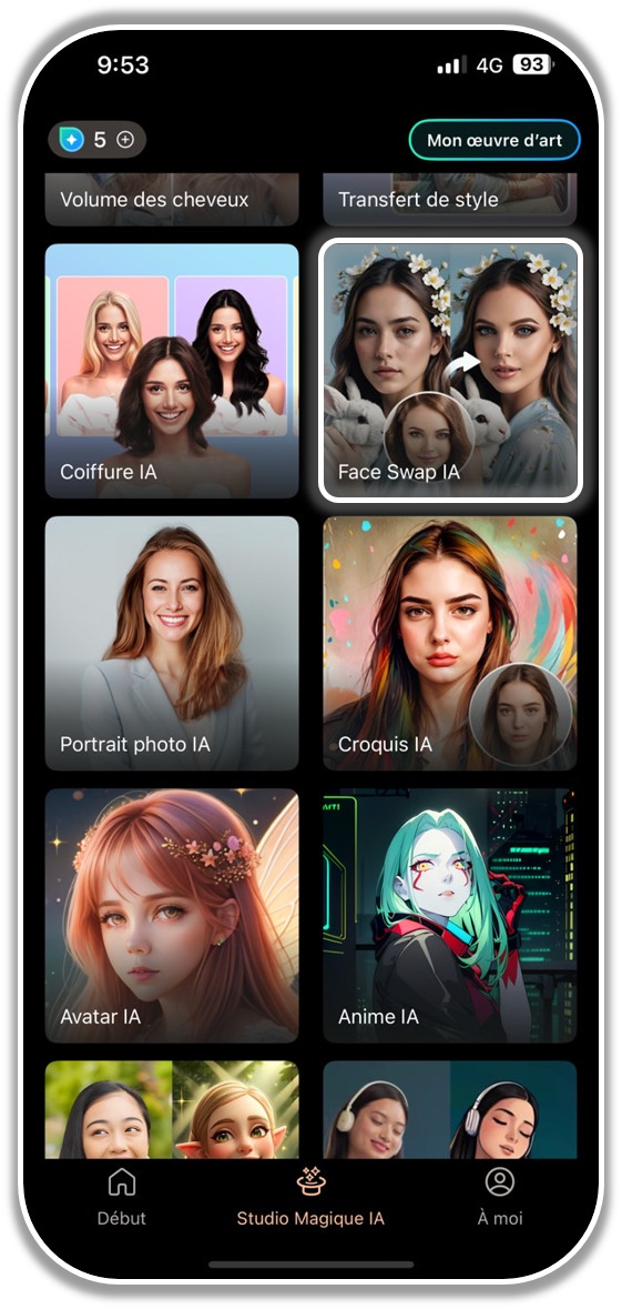 Créer un meme Squid Game avec Face Swap - Etape 1