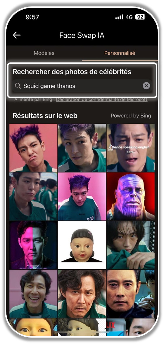 Créer un meme Squid Game avec Face Swap - Etape 2