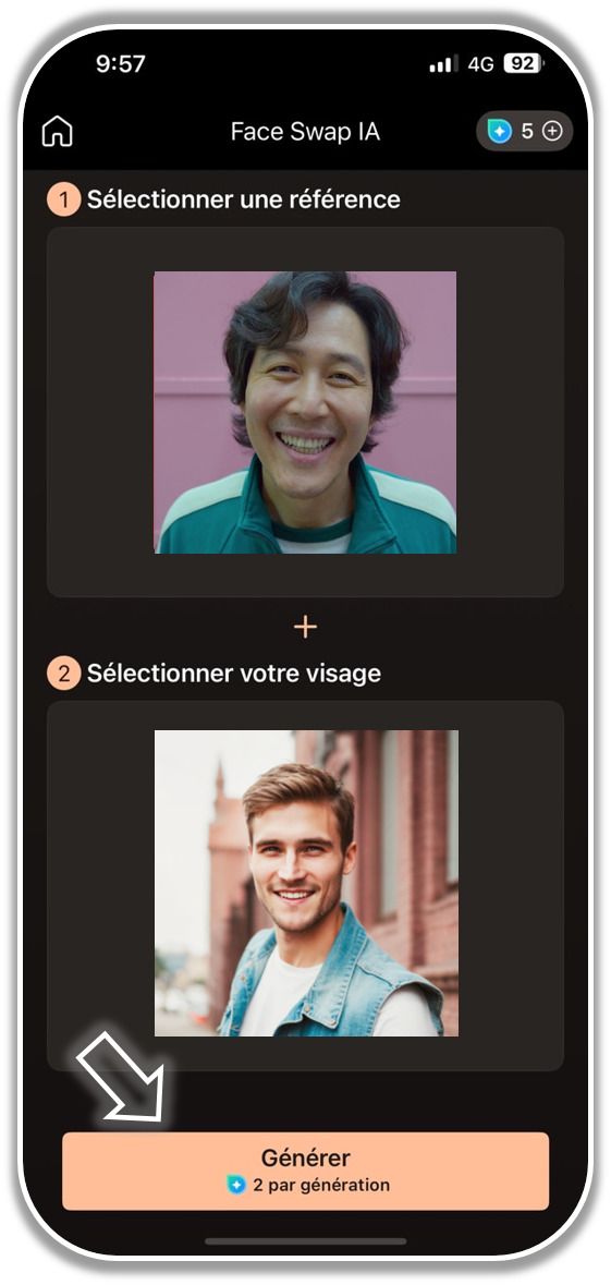 Créer un meme Squid Game avec Face Swap - Etape 3
