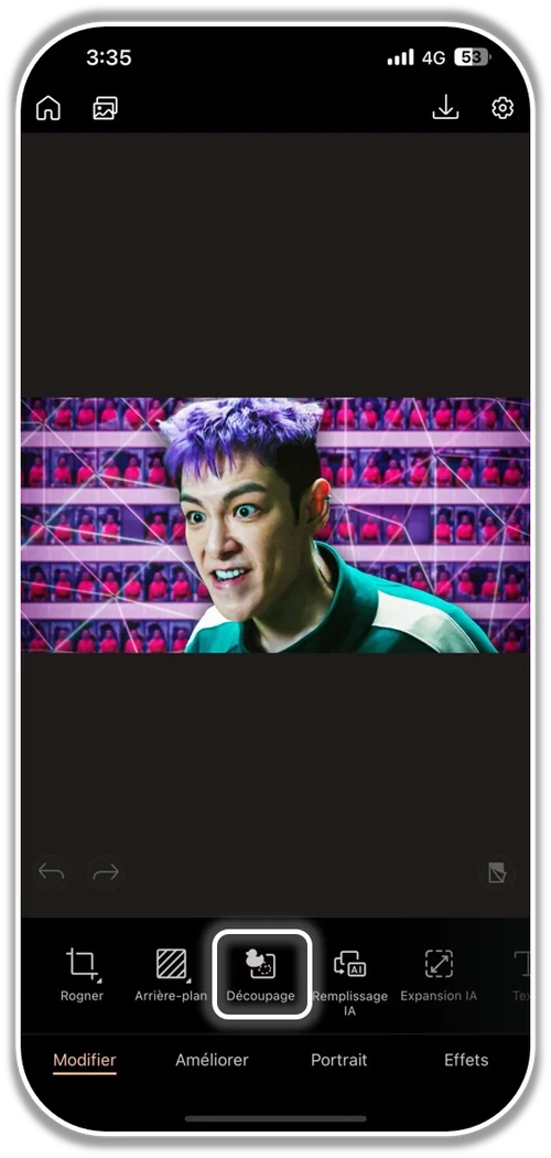 Créer un meme Squid Game - Etape 1