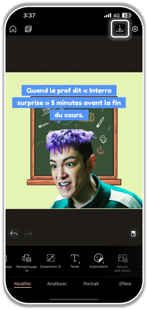 Créer un meme Squid Game - Etape 5
