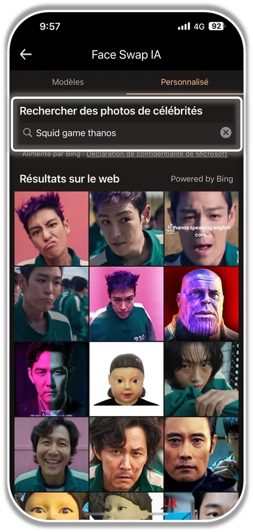 Créer un meme Squid Game avec Face Swap - Etape 2