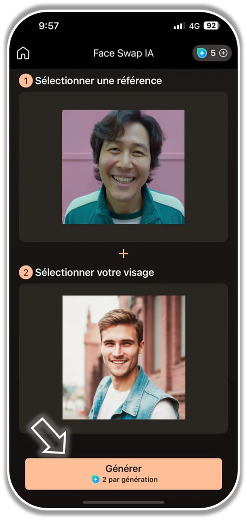 Créer un meme Squid Game avec Face Swap - Etape 3
