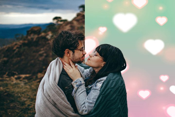 Créez un montage photo Saint-Valentin 2025 sur mobile