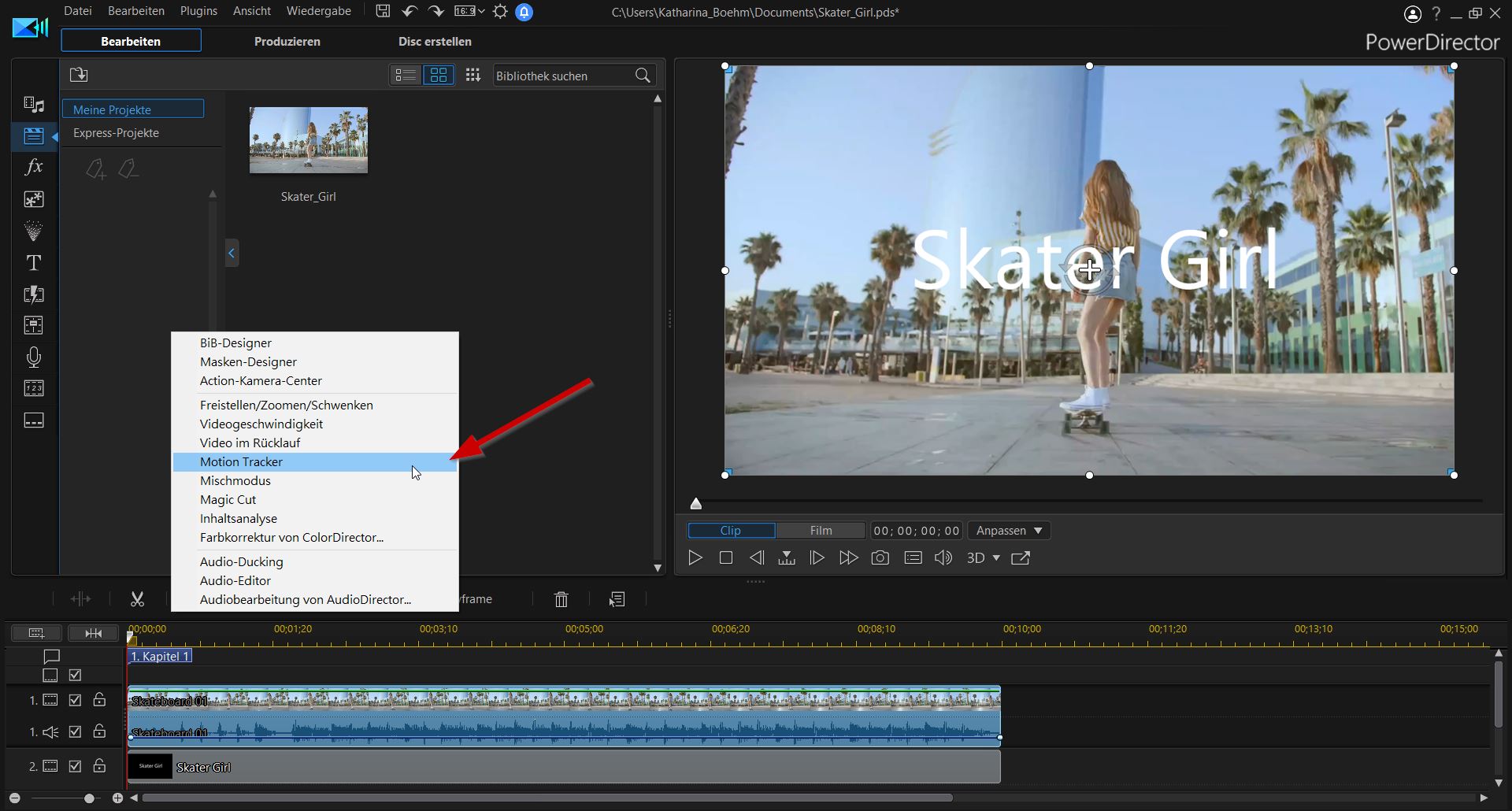 PowerDirector interface