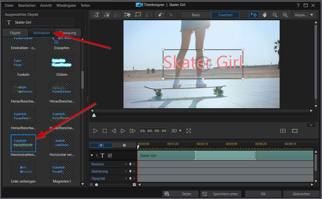 PowerDirector interface