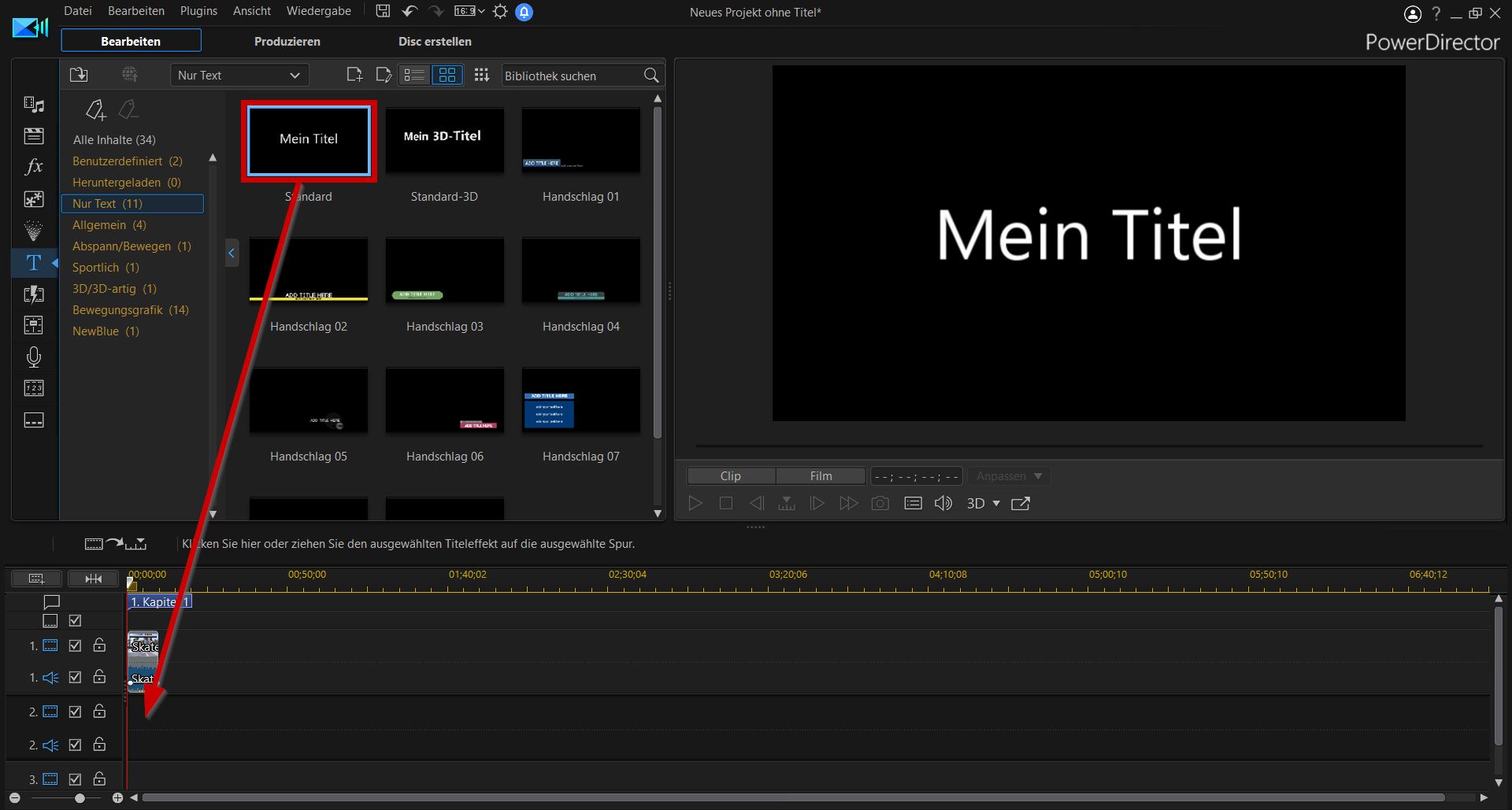 PowerDirector interface