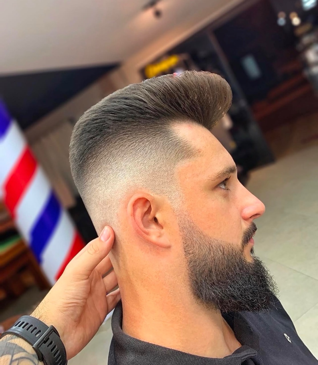 Pompadour - Best haircut for men with round face