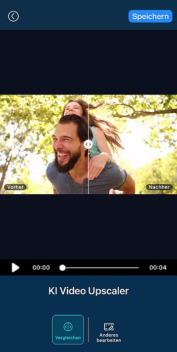 Das hochskalierte Video kann weiter bearbeitet werden