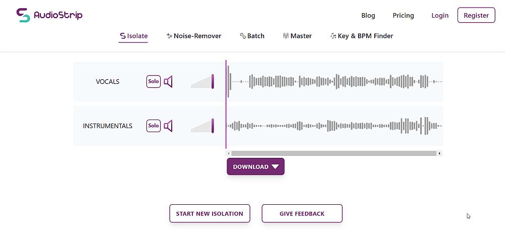 AudioStrip Vocal Isolator