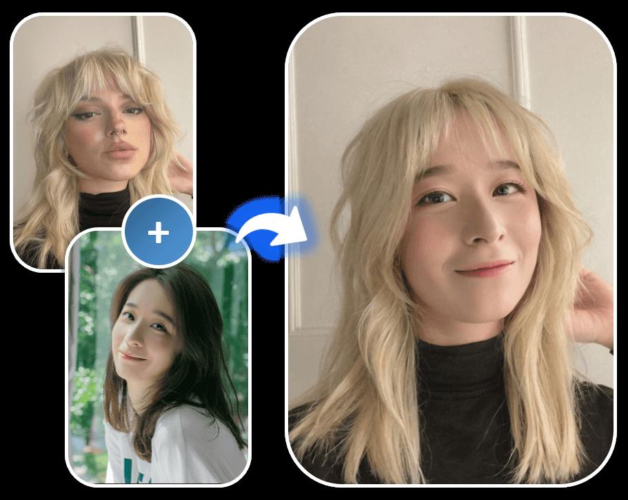 Essayer une coupe wolf cut avec l'outil Face Swap IA