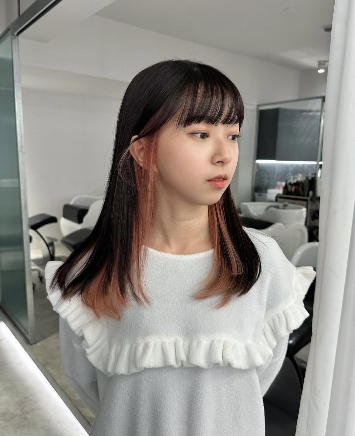 挑染髮型：內層染