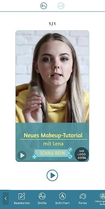 Instagram Videos Template wählen
