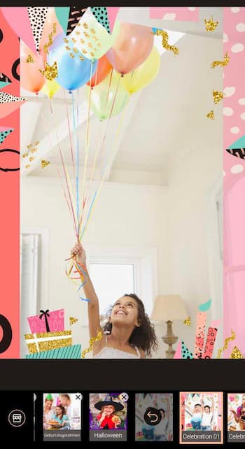PhotoDirector App - Geburtstags-Rahmen