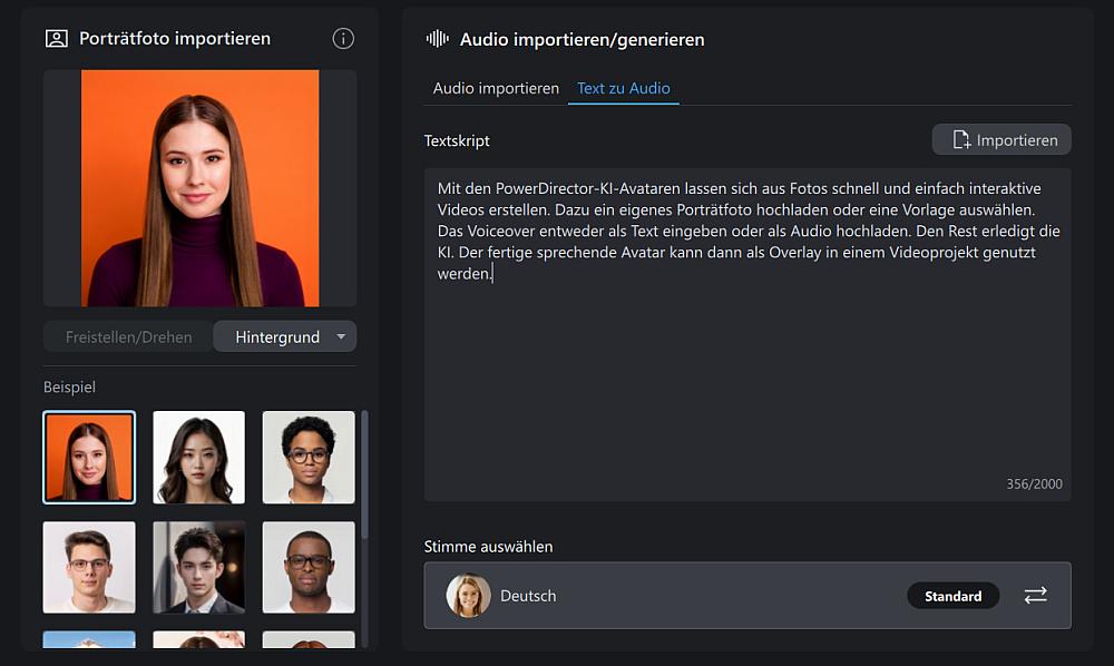 So erstellst du einen KI-Avatar mit Voiceover in PowerDirector