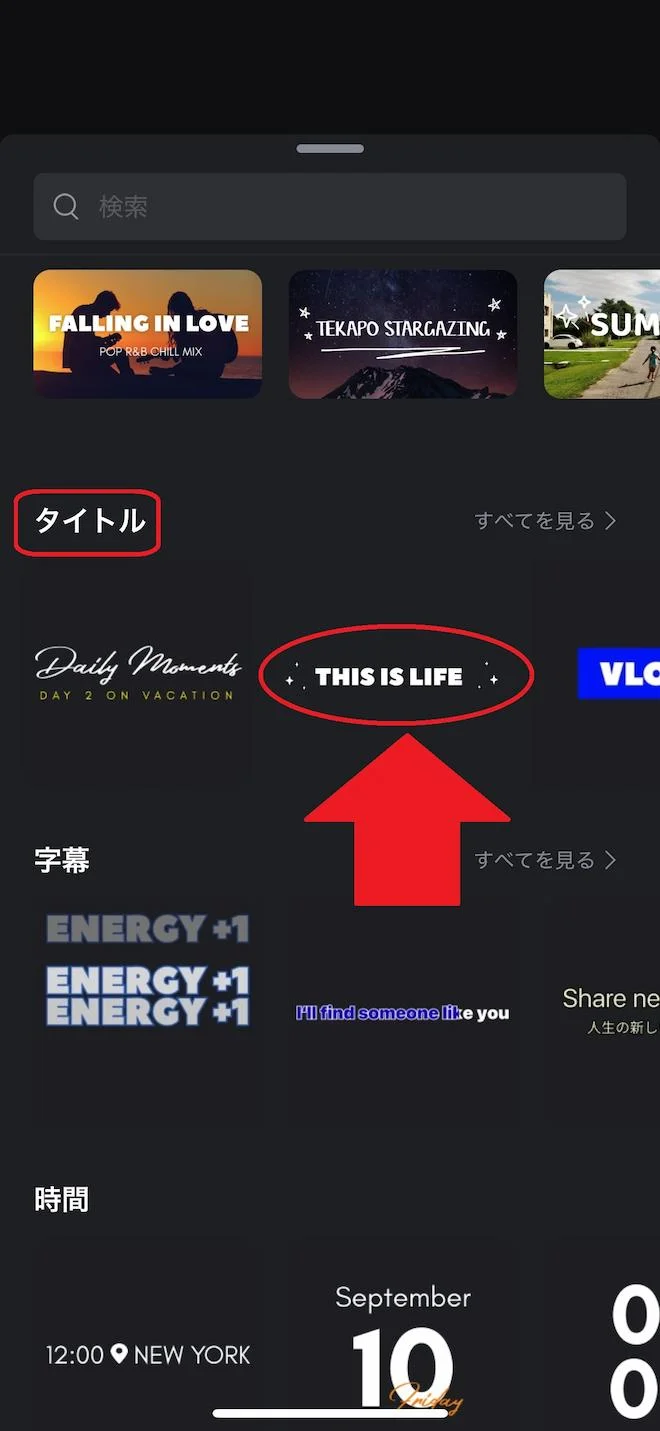 vn字幕テンプレート選択画面