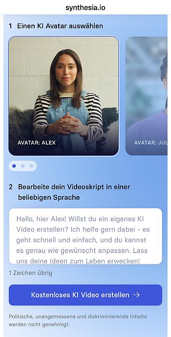 Synthesia am Mobilgerät