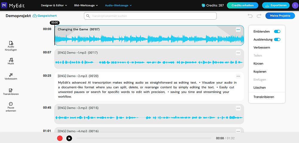 MyEdit- Podcasts aufnehmen und schneiden