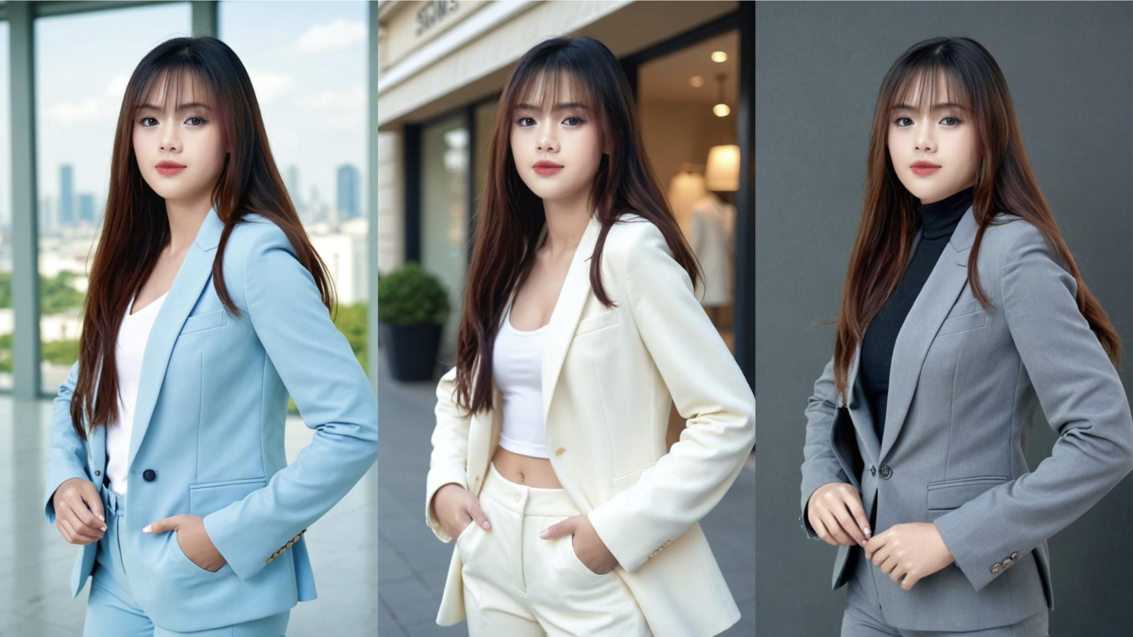 西裝外套穿搭模擬成果