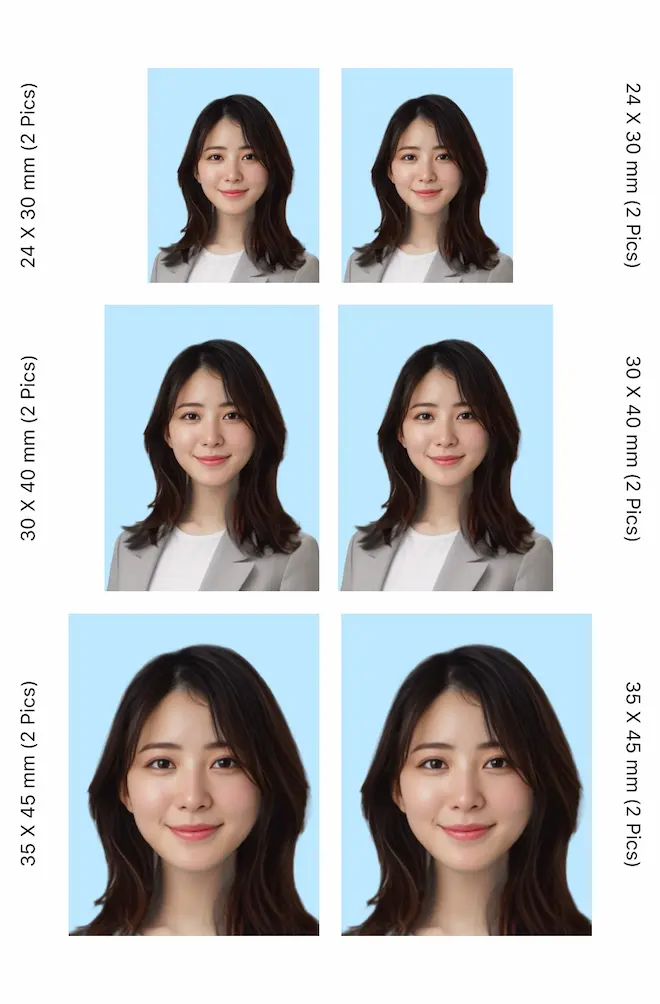 PhotoDirector 証明写真 印刷用L 判サイズ 同サイズ二枚