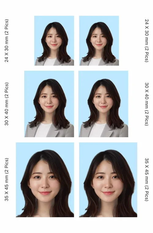 PhotoDirector　証明写真 印刷用L 判サイズ 同サイズ二枚