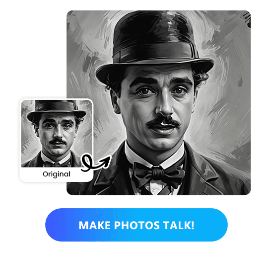 AI Talking Image - Chaplin Old Photo Sample