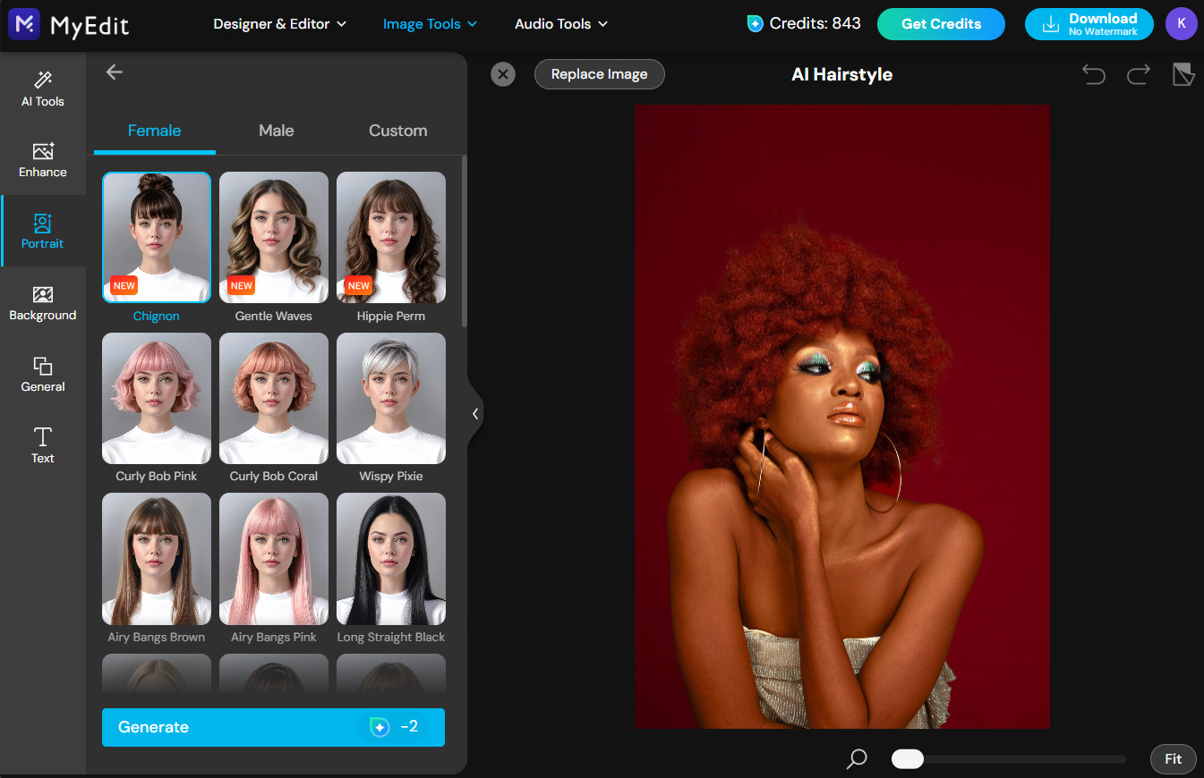 AI Hairstyle with MyEdit