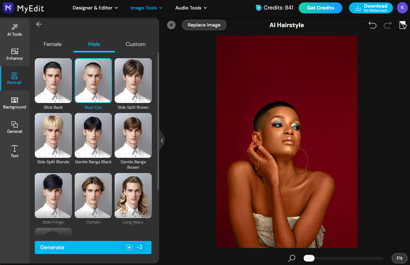AI Hairstyle with MyEdit