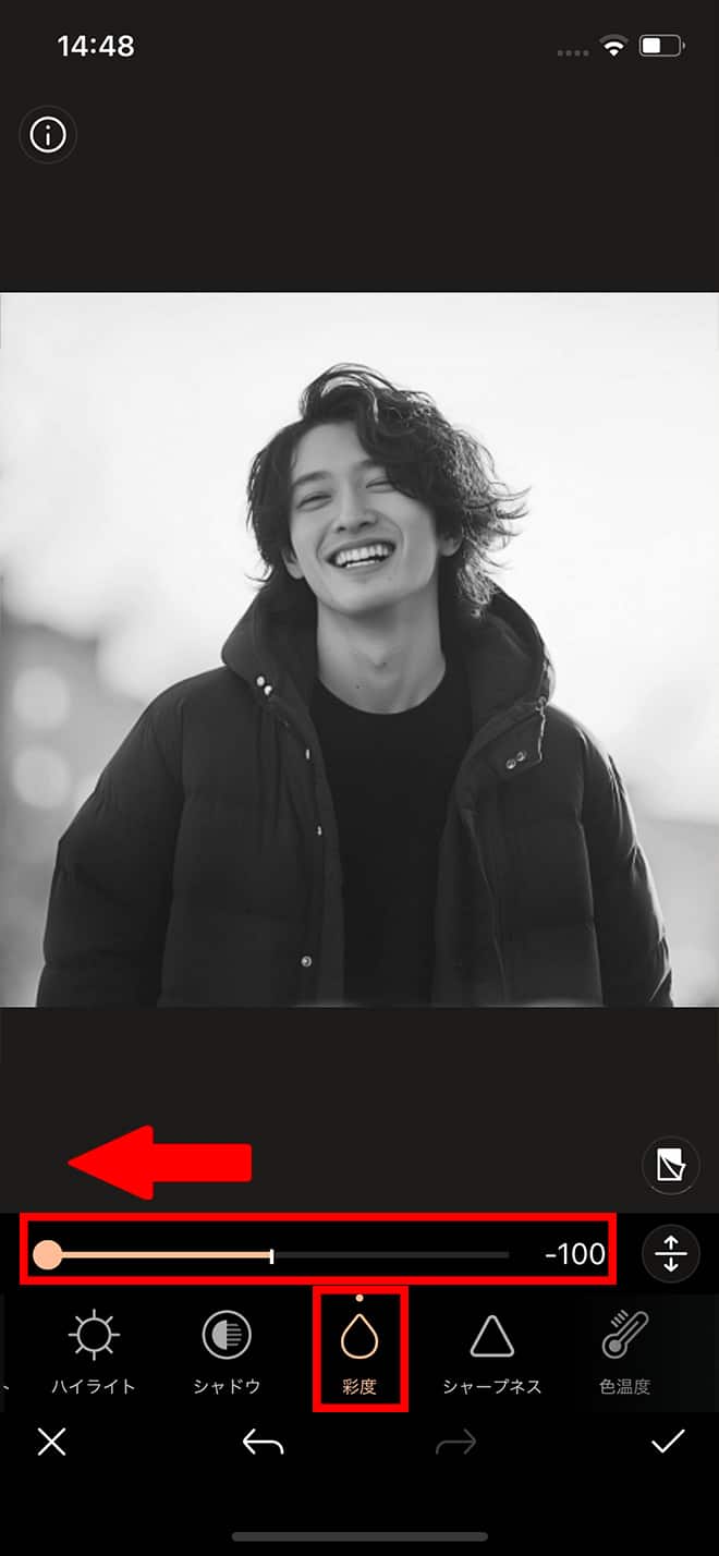 PhotoDirector 彩度調整