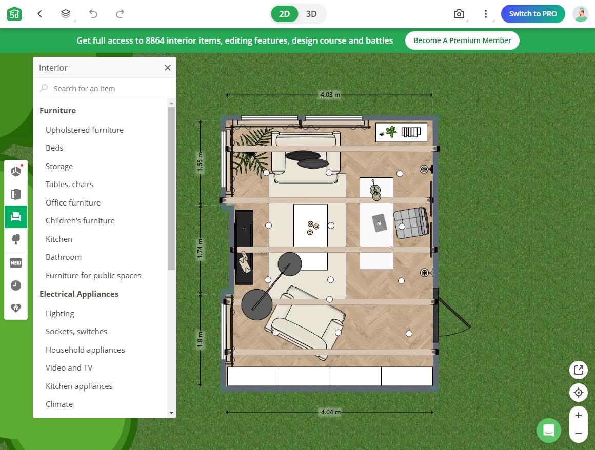Planner 5D - 2eme meilleur logiciel d'aménagement d'intérieur
