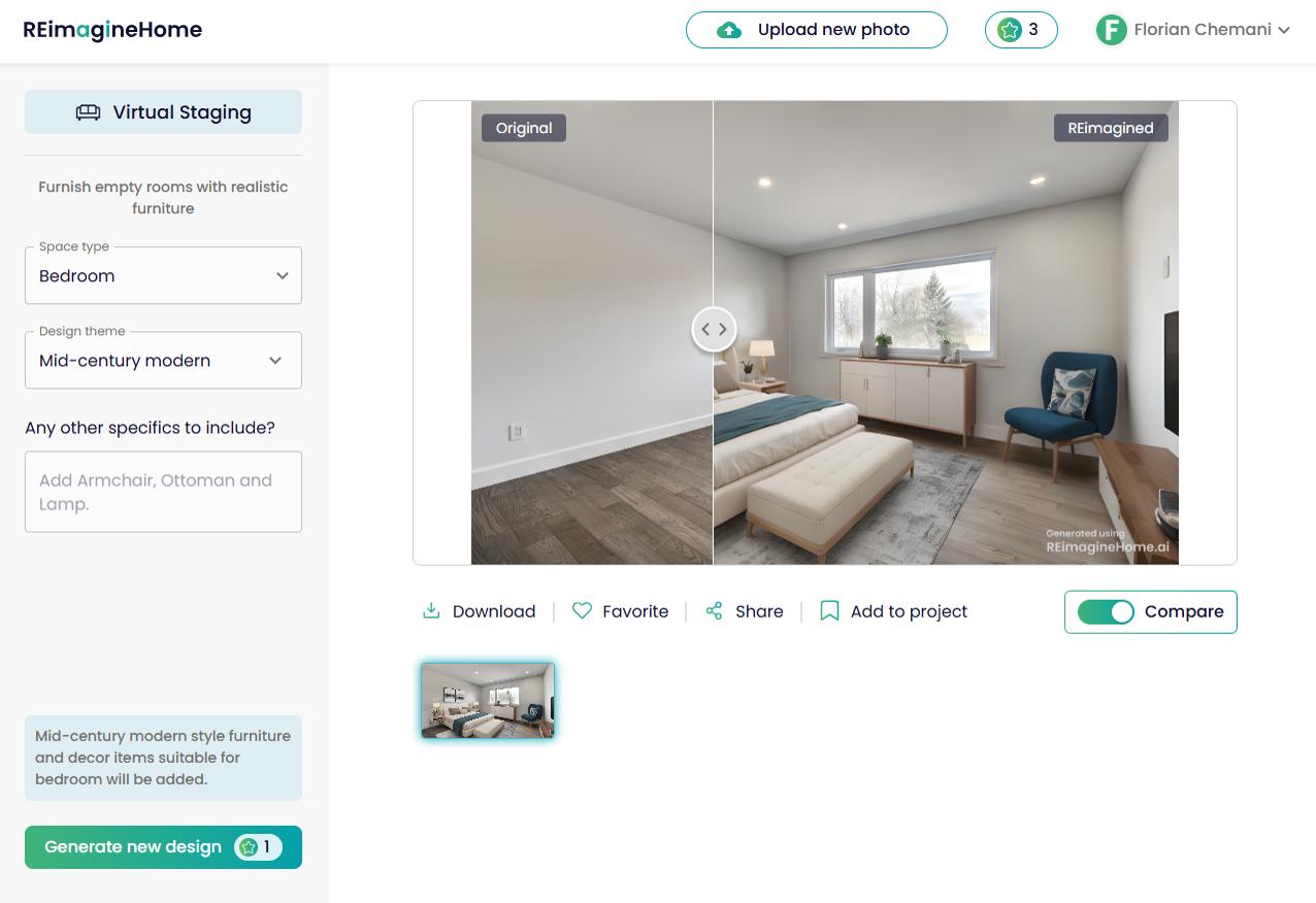 REimagine home - 3e meilleur logiciel d'aménagement d'intérieur IA