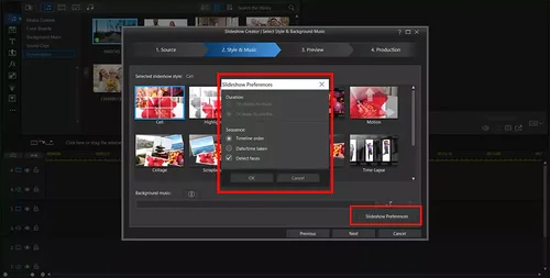 PowerDirector - Slideshow Preferences