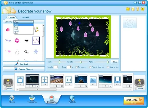 ThunderSoft Free Slideshow Maker Interface