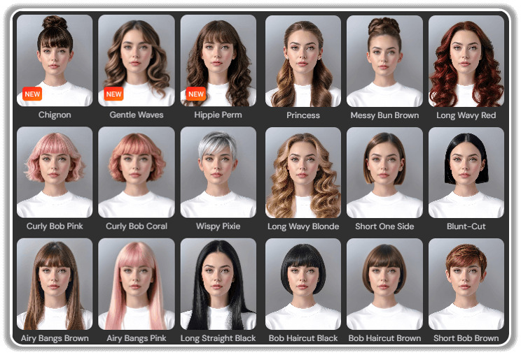 Haircut presets of MyEdit App