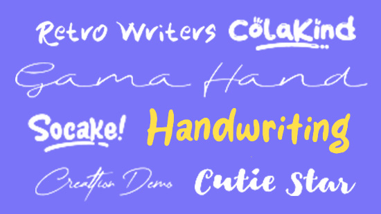 Handschriftliche Schriftarten