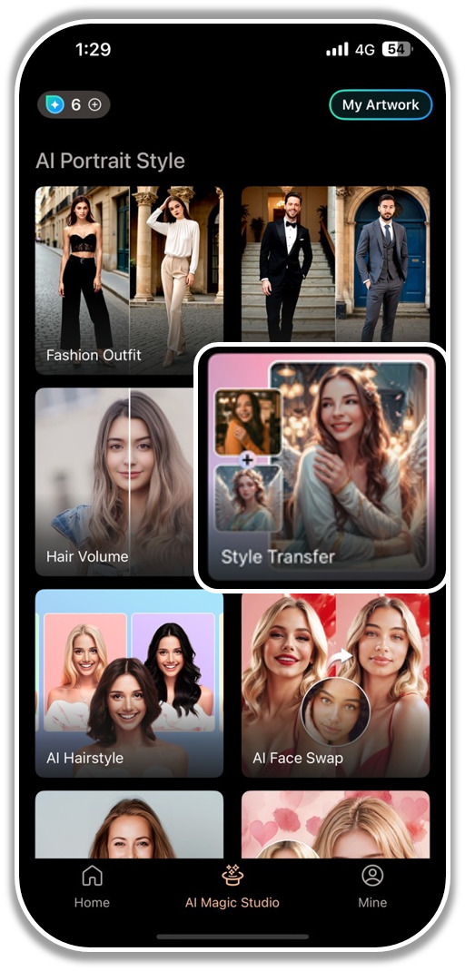 How to merge images with AI on mobile - Step 1