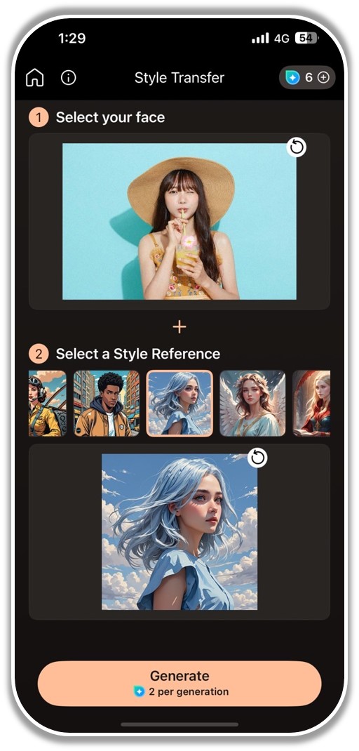 How to merge images with AI on mobile - Step 2