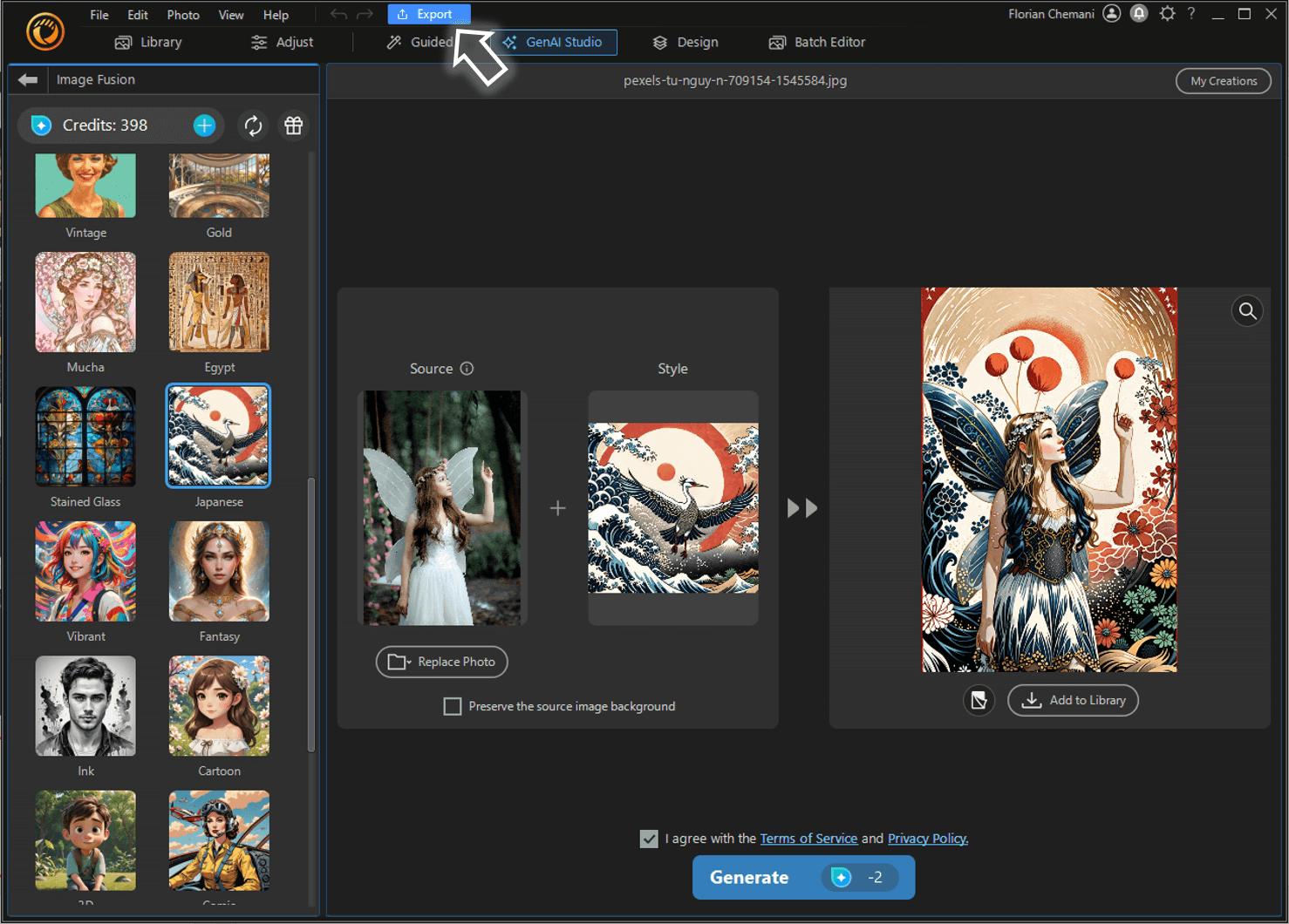 How to combine 2 images with AI on PC - Step 4