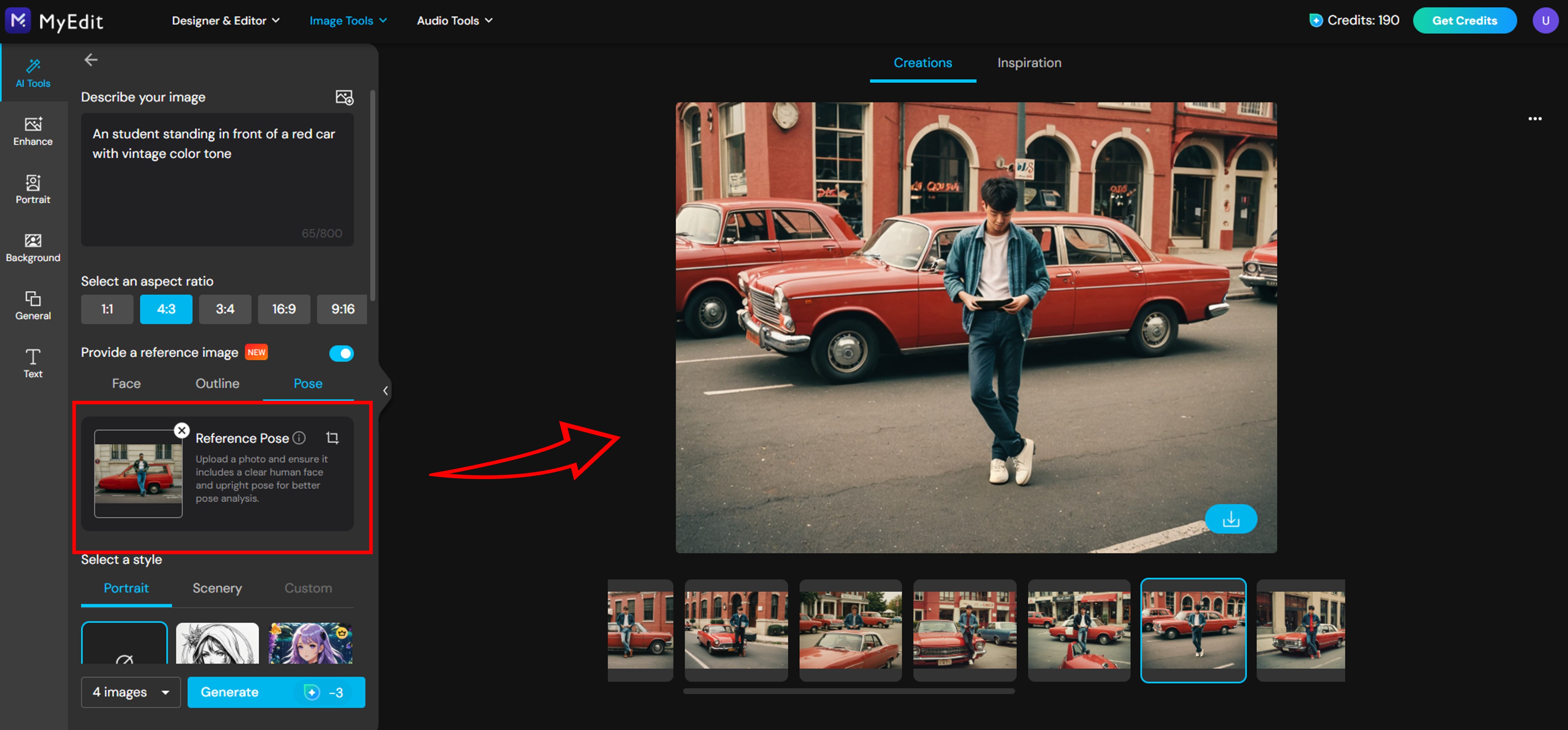 Best Alternative: MyEdit AI Image Generator - Reference Image