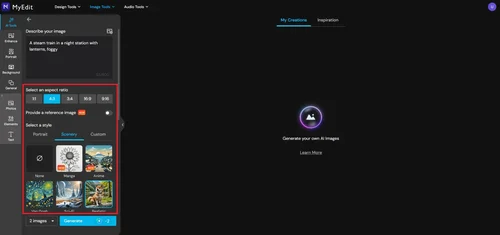 How to Generate Images with MyEdit