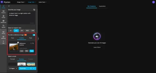 How to Generate Images with MyEdit