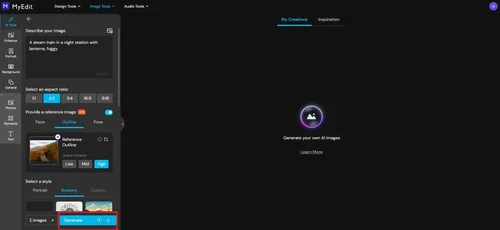 How to Generate Images with MyEdit