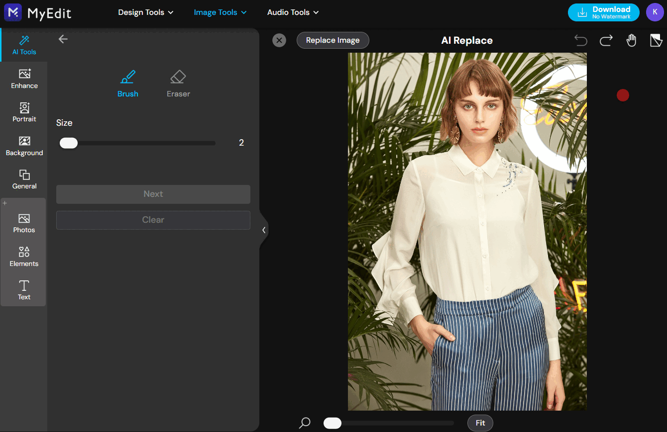 Add smile to photo online with MyEdit