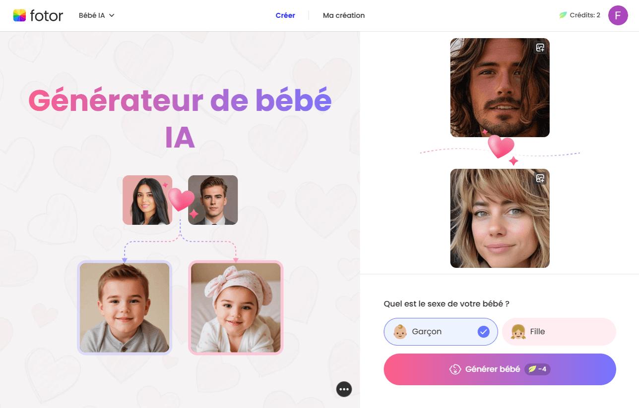 Fotor - 2e meilleur générateur de bébé IA