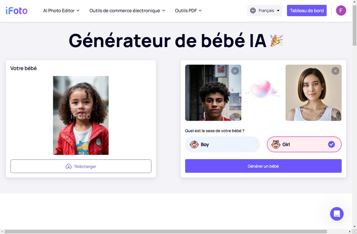 iFoto - 4e Meilleur générateur de bébé IA
